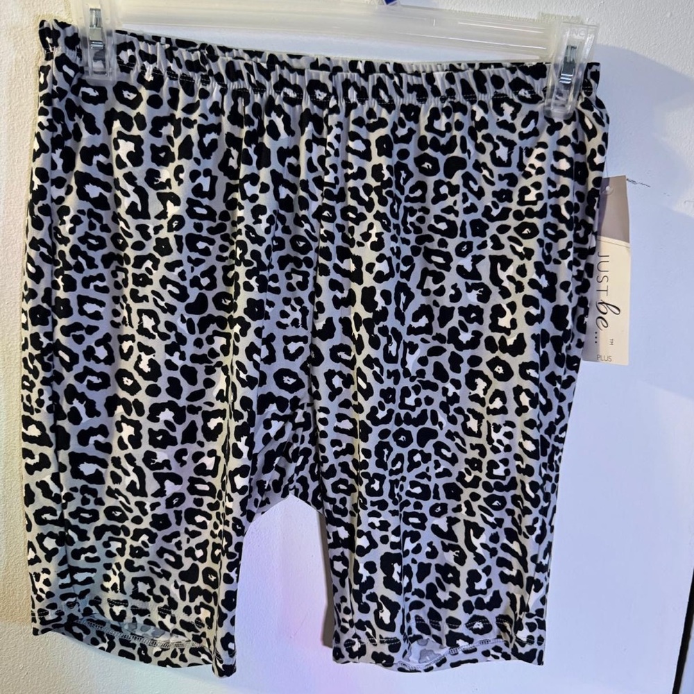 Pajama Shorts- Black and Grey Leopard Print